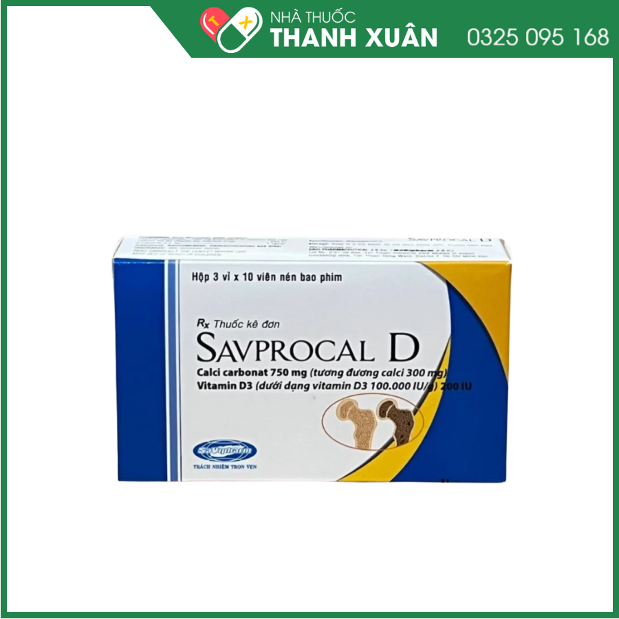 Savprocal D hỗ trợ điều trị đặc hiệu bệnh loãng xương